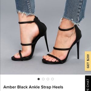 Strappy black sandals pump size 8